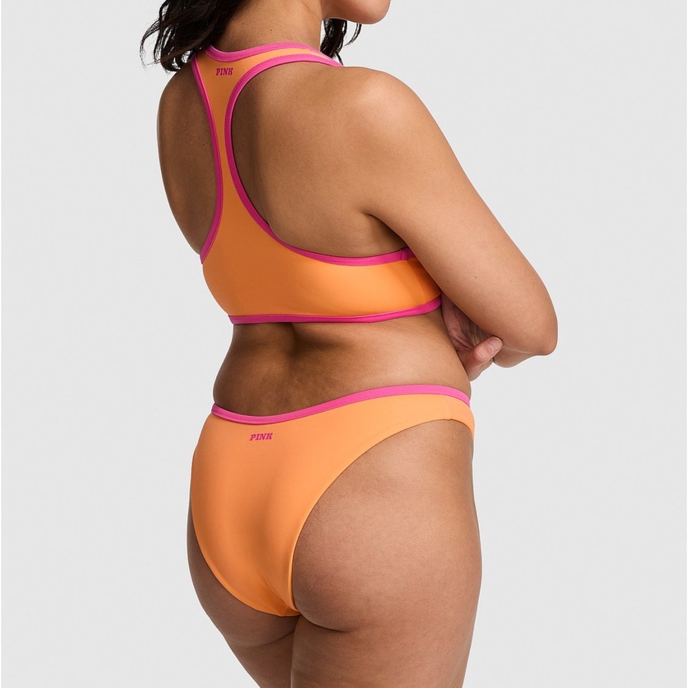 VS PINK PLUNGE RACERBACK BIKINI TOP/BRAZILIAN BOTTOMS SET XL NWT - Picture 5 of 12